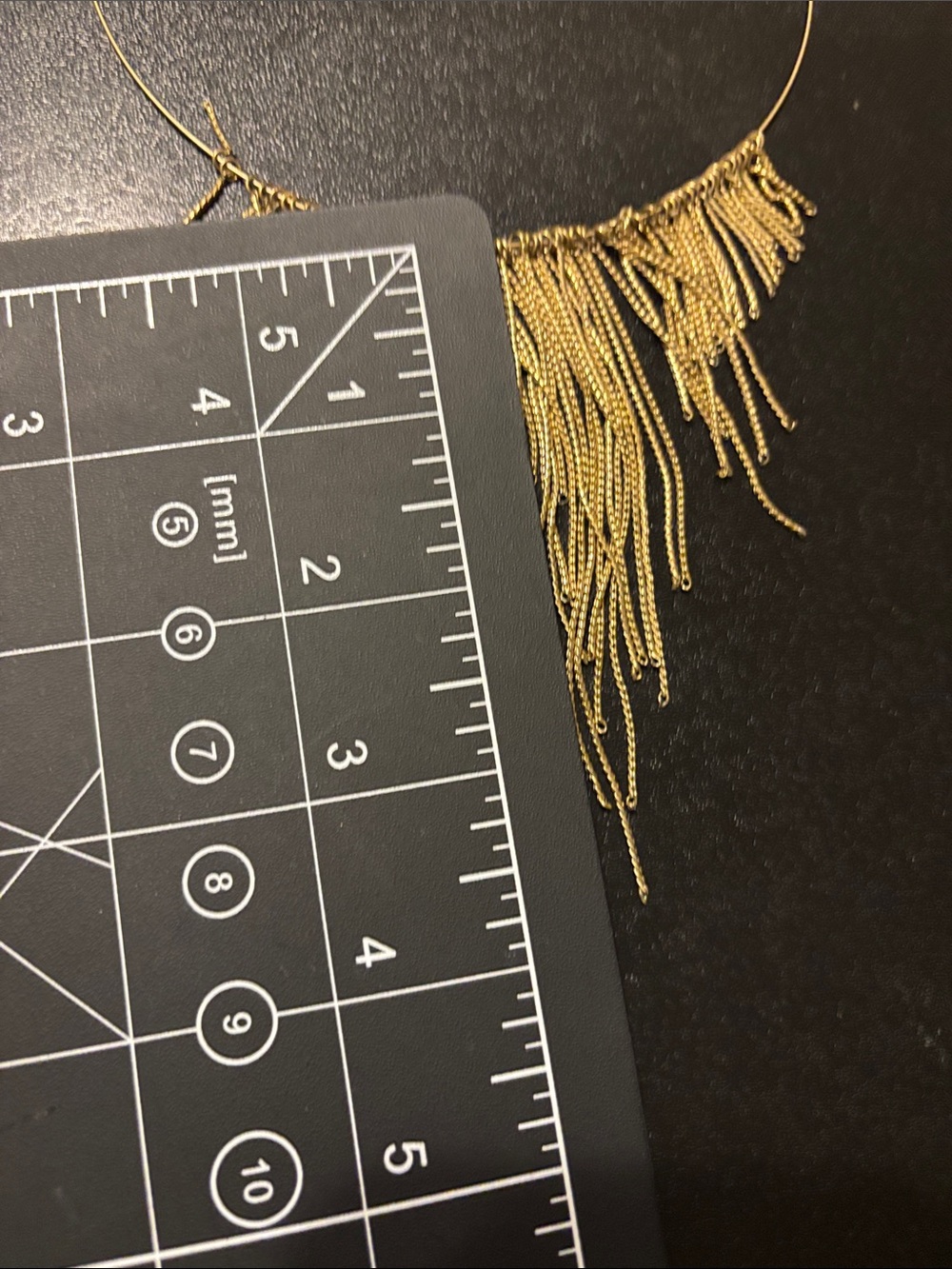 Gold Fringe Collar Necklace - Flapper, Egyptian Style - Picture 4 of 11